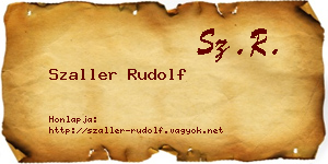 Szaller Rudolf névjegykártya